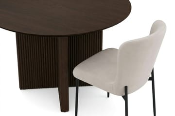 Edda Matgrupp runt 110 cm Rökt Ek med 4 Elsie Matstolar - Rökt ek - Möbler - Bord & matgrupp - Matgrupp