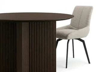 Edda Matgrupp runt 110 cm Rökt Ek med 4 Mora Matstolar - Rökt ek - Möbler - Bord & matgrupp - Matgrupp