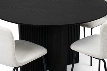 Edda Matgrupp runt 110 cm Svart med 4 Katy Matstolar - Svart - Möbler - Bord & matgrupp - Matgrupp