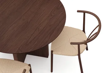 Edda Matgrupp runt 110 cm Valnöt med 4 Elysia Matstolar - Valnöt - Möbler - Bord & matgrupp - Matgrupp