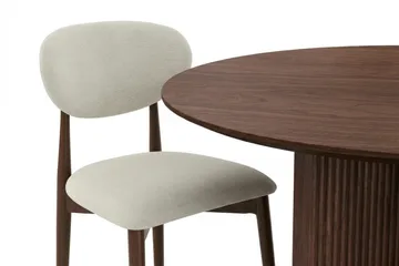 Edda Matgrupp runt 110 cm Valnöt med 4 Molly Matstolar - Valnöt - Möbler - Bord & matgrupp - Matgrupp