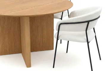 Edda Matgrupp runt 130 cm Ek med 6 Karol Matstolar - Ek - Möbler - Bord & matgrupp - Matgrupp