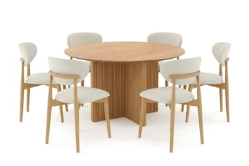 Beige/Svarta metallben - Brun