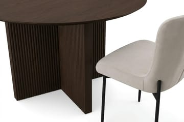 Edda Matgrupp runt 130 cm Rökt Ek med 6 Elsie Matstolar - Rökt ek/Beige - Möbler - Bord & matgrupp - Matgrupp
