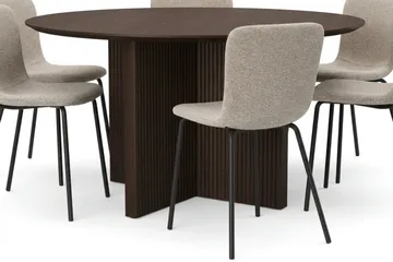 Edda Matgrupp runt 130 cm Rökt Ek med 6 Katy Matstolar - Rökt ek - Möbler - Bord & matgrupp - Matgrupp