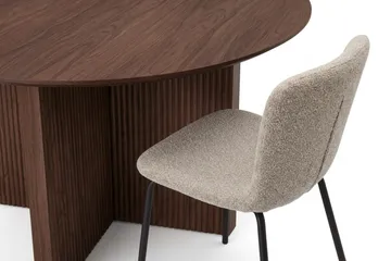 Edda Matgrupp runt 130 cm Valnöt med 6 Katy Matstolar - Valnöt - Möbler - Bord & matgrupp - Matgrupp