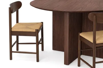 Edda Matgrupp runt 130 cm Valnöt med 6 Malte Matstolar - Möbler - Bord & matgrupp - Matgrupp