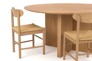 Edda Matgrupp runt 150 cm Ek med 6 Malte Matstolar - Möbler - Bord & matgrupp - Matgrupp