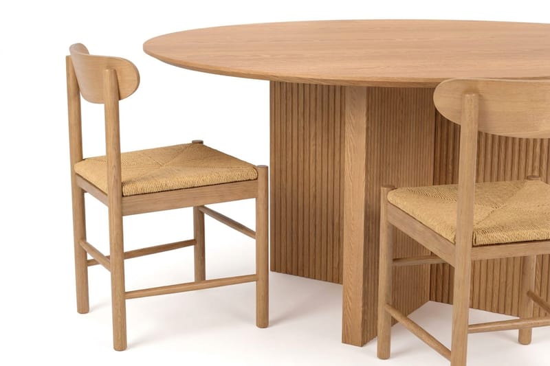 Edda Matgrupp runt 150 cm Ek med 6 Malte Matstolar - Möbler - Bord & matgrupp - Matgrupp