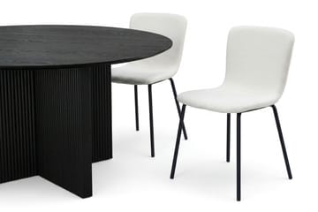 Edda Matgrupp runt 150 cm Svart med 6 Katy Matstolar - Svart - Möbler - Bord & matgrupp - Matgrupp