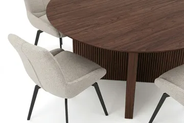 Edda Matgrupp runt 150 cm Valnöt med 6 Mora Matstolar - Valnöt - Möbler - Bord & matgrupp - Matgrupp