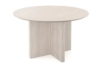 Edda Runt Matbord 130cm Fanér - Vitlaserat - Möbler - Bord & matgrupp - Matbord & köksbord