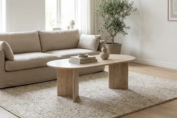 Edda Soffbord Oval 120 cm - Travertin - Möbler - Bord & matgrupp - Soffbord