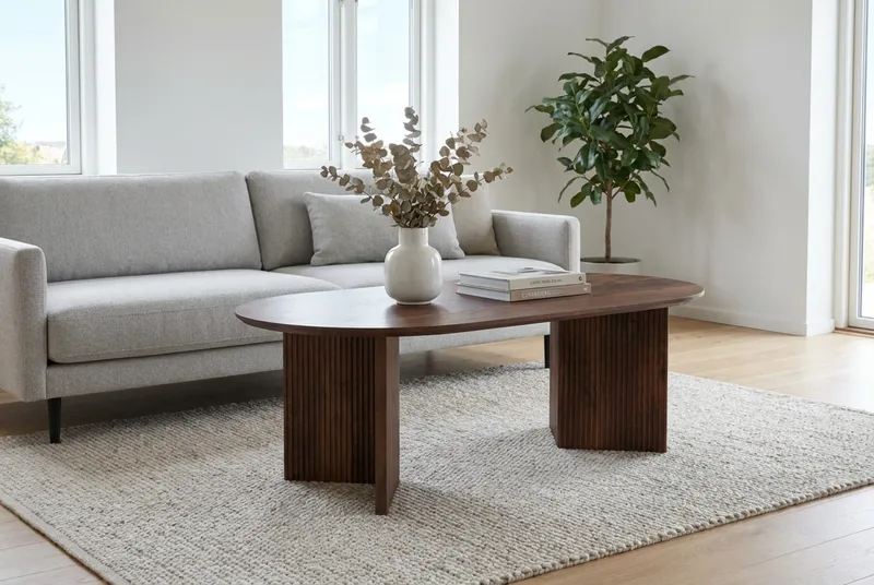 Edda Soffbord Oval 120 cm - Valnöt - Möbler - Bord & matgrupp - Soffbord