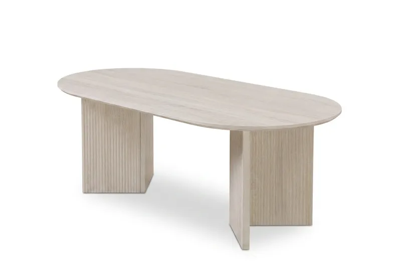 Edda Soffbord Oval 120 cm, Vitlaserad
