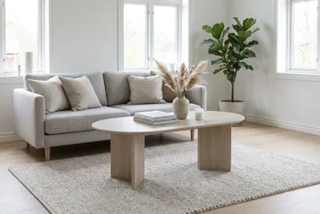 Edda Soffbord Oval 120 cm - Vitlaserad - Möbler - Bord & matgrupp - Soffbord