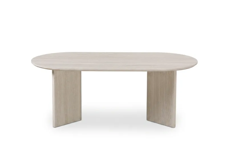 Edda Soffbord Oval 120 cm - Vitlaserad - Möbler - Bord & matgrupp - Soffbord