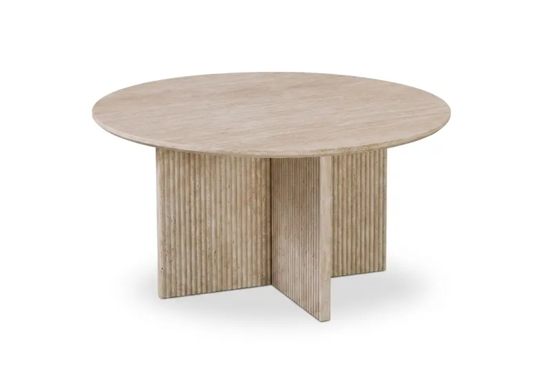 Edda Soffbord Rund 85 cm, Travertin