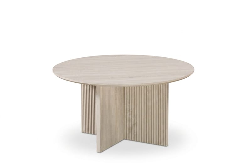 Edda Soffbord Rund 85 cm - Vitlaserad - Möbler - Bord & matgrupp - Soffbord