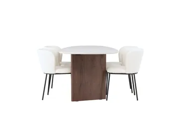 Edina Matgrupp 180 cm Oval med 4 Edina Stolar - Mocca - Möbler - Bord & matgrupp - Matgrupp