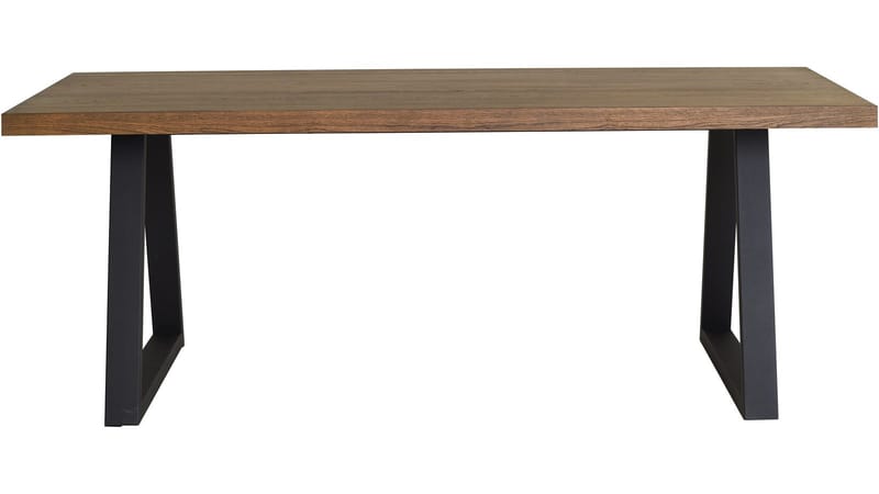 Eiken Stort Rektangulärt Matbord 200 cm i Trä med Ek- och Metallutseende - Brun - Möbler - Bord & matgrupp - Matbord & köksbord