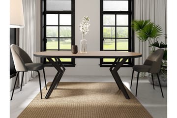 Elan Utdragbart Runt Matbord 100 cm med Metallutseende - Svart|Vit - Möbler - Bord & matgrupp - Matbord & köksbord