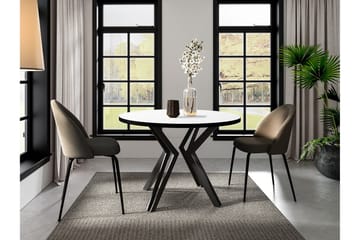 Elan Utdragbart Runt Matbord 100 cm med Metallutseende - Svart|Vit - Möbler - Bord & matgrupp - Matbord & köksbord