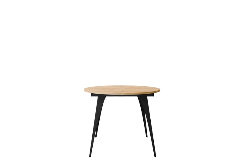 Eldo Utdragbart Runt Matbord 100 cm med Ek- och Metallutseende, Svart|Beige
