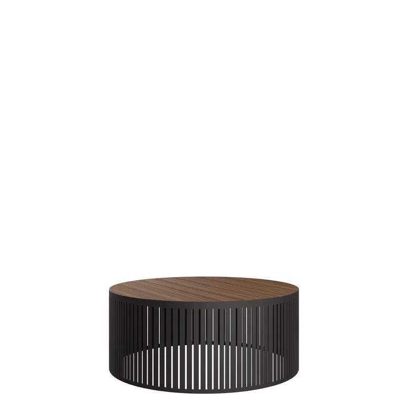 Elenio Soffbord 59 cm Rund, Svart|brun