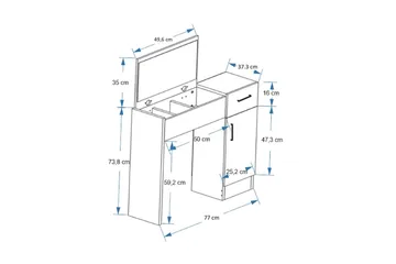 Elgar Sminkbord 77 cm - Brun/Antracit - Möbler - Bord & matgrupp - Sminkbord & toalettbord