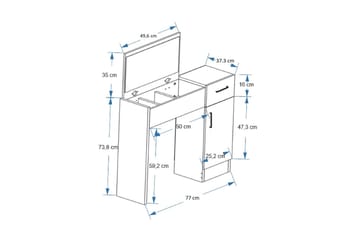 Elgar Sminkbord 77 cm - Brun/Vit - Möbler - Bord & matgrupp - Sminkbord & toalettbord