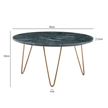 Eliano Soffbord 70 cm - Grön marmor och guld - Möbler - Bord & matgrupp - Marmorbord