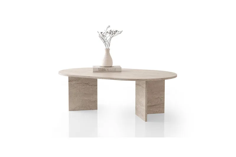 Elith Soffbord 128 cm - Travertine - Möbler - Bord & matgrupp - Soffbord