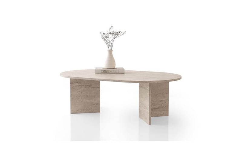 Elith Soffbord 128 cm - Travertine - Möbler - Bord & matgrupp - Soffbord