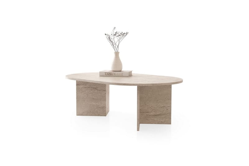 Elith Soffbord 128 cm - Travertine - Möbler - Bord & matgrupp - Soffbord