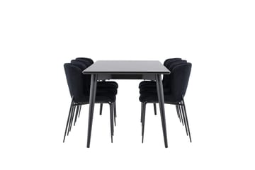 Ellis Matgrupp 230 cm Rektangulär med 6 Modesto stolar - Svart/Svart - Möbler - Bord & matgrupp - Matgrupp