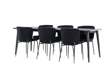 Ellis Matgrupp 230 cm Rektangulär med 6 Modesto stolar - Svart/Svart - Möbler - Bord & matgrupp - Matgrupp