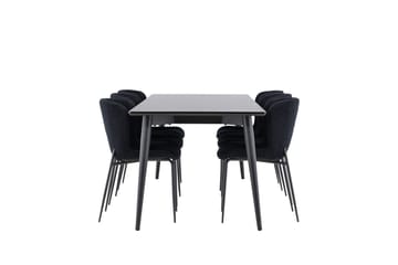 Ellis Matgrupp 230 cm Rektangulär med 6 Modesto stolar - Svart/Svart - Möbler - Bord & matgrupp - Matgrupp