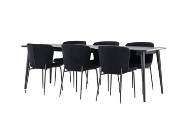 Ellis Matgrupp 230 cm Rektangulär med 6 Modesto stolar - Svart/Svart - Möbler - Bord & matgrupp - Matgrupp