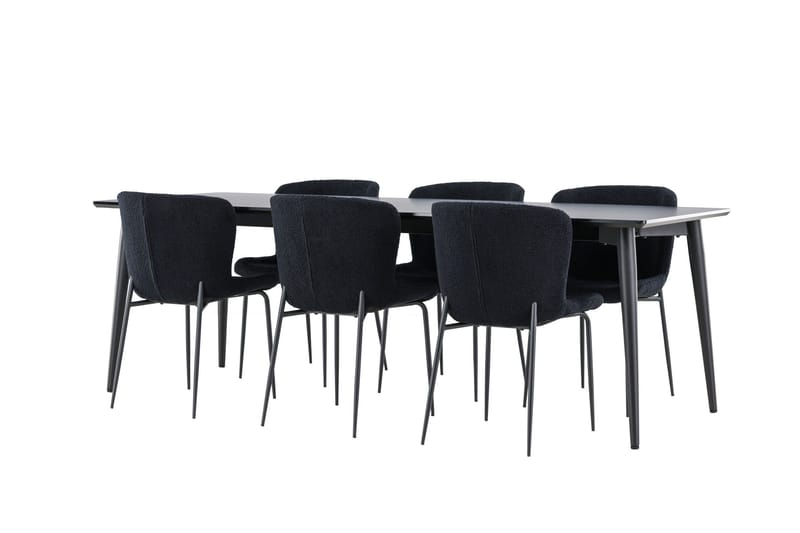 Ellis Matgrupp 230 cm Rektangulär med 6 Modesto stolar - Svart/Svart - Möbler - Bord & matgrupp - Matgrupp