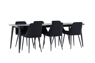 Ellis Matgrupp 230 cm Rektangulär med 6 Night stolar - Svart/Svart - Möbler - Bord & matgrupp - Matgrupp