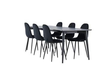 Ellis Matgrupp 230 cm Rektangulär med 6 Polar stolar - Svart/Svart - Möbler - Bord & matgrupp - Matgrupp