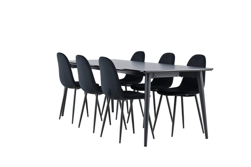 Ellis Matgrupp 230 cm Rektangulär med 6 Polar stolar - Svart/Svart - Möbler - Bord & matgrupp - Matgrupp