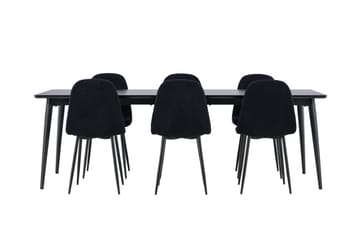 Ellis Matgrupp 230 cm Rektangulär med 6 Polar stolar - Svart/Svart - Möbler - Bord & matgrupp - Matgrupp