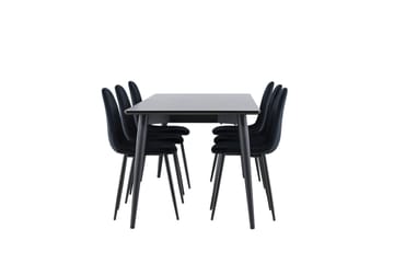 Ellis Matgrupp 230 cm Rektangulär med 6 Polar stolar - Svart/Svart - Möbler - Bord & matgrupp - Matgrupp