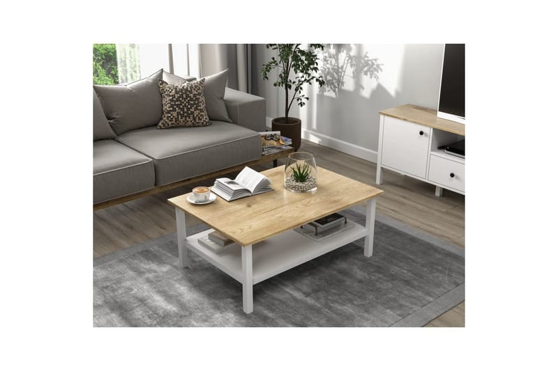 Elvano Soffbord 100 cm - Natur/Vit - Möbler - Bord & matgrupp - Soffbord