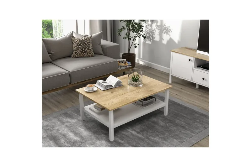 Elvano Soffbord 100 cm - Natur/Vit - Möbler - Bord & matgrupp - Soffbord