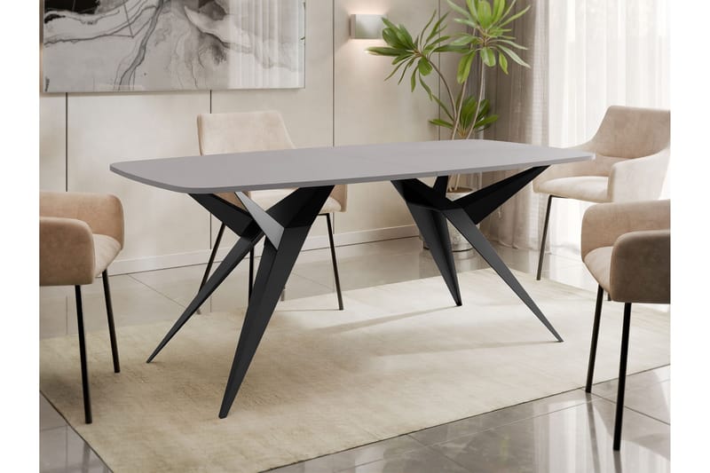 Elvora Matbord 160 cm Rektangulär - Grå/Svart - Möbler - Bord & matgrupp - Matbord & köksbord