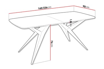 Elvora Matbord 160 cm Rektangulär - Grå/Svart - Möbler - Bord & matgrupp - Matbord & köksbord