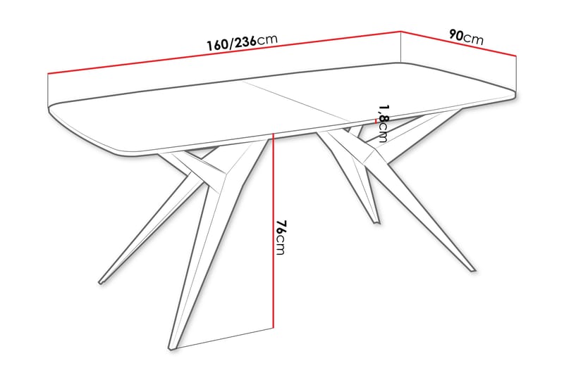 Elvora Matbord 160 cm Rektangulär - Svart - Möbler - Bord & matgrupp - Matbord & köksbord